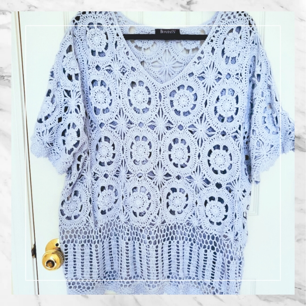 Roaman's Crochet Sweater.  Size 22/24 (1X)